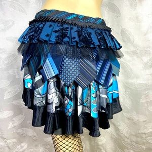 Recycled Mens vest Tip and Tie, Sexy Bustle Skirt